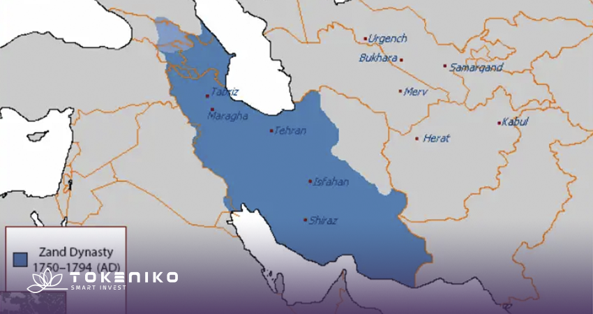 نقشه ایران در زمان زندیه